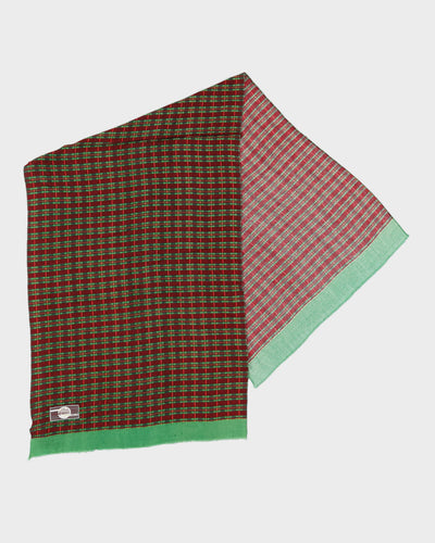 Deadstock 1980s Green Checked Scarf