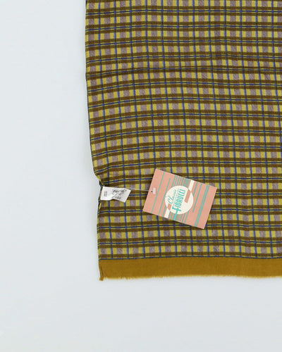 Deadstock 1980s Green Checked Scarf