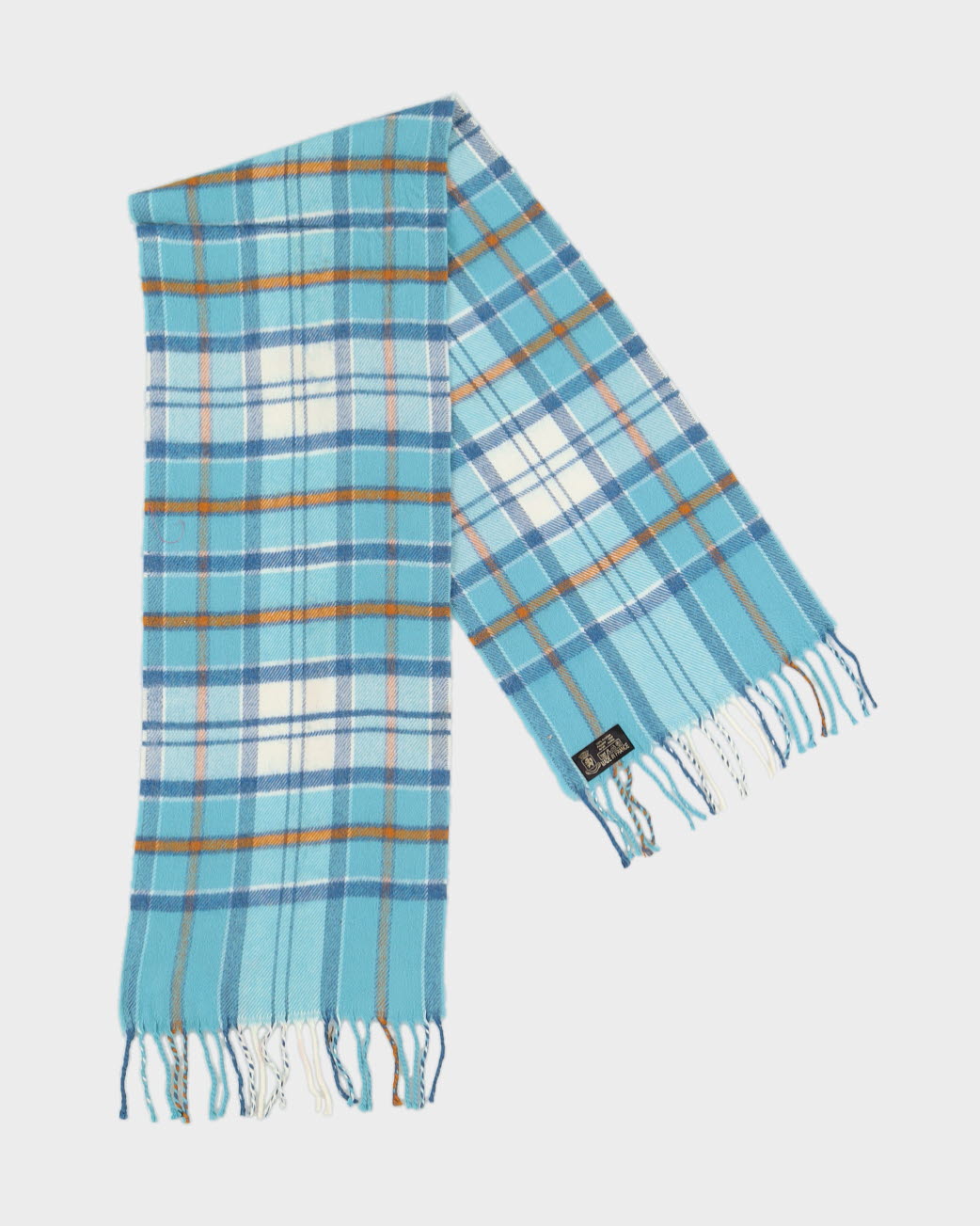 Made In France Blue Checked Scarf