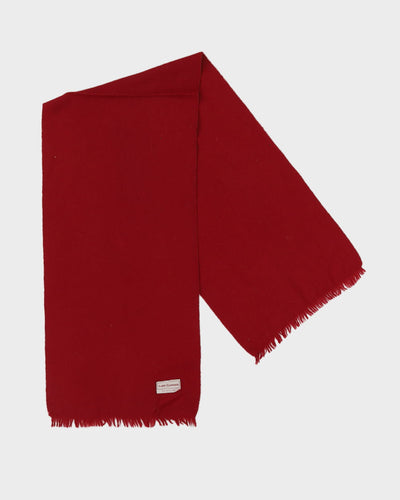 Burgundy Wool Fringed Scarf