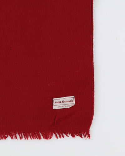 Burgundy Wool Fringed Scarf