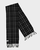 Calvin Klein Black Checked Fringed Scarf