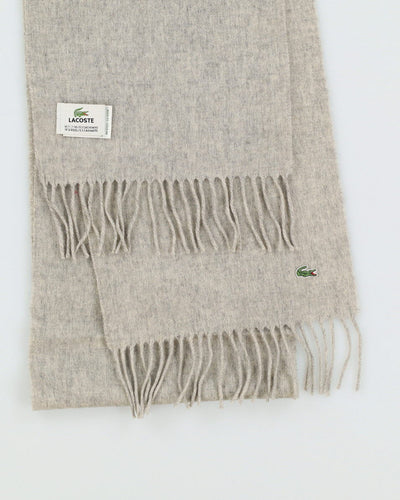 Lacoste Grey Cashmere-Blend Fringed Scarf
