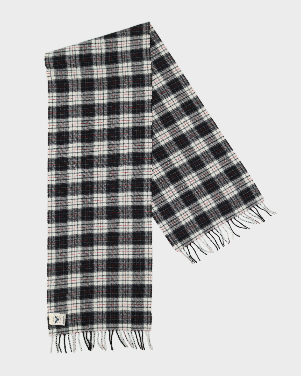 Pendleton Grey Checked Fringed Scarf
