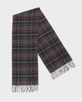 Grey Checked Fringed Scarf