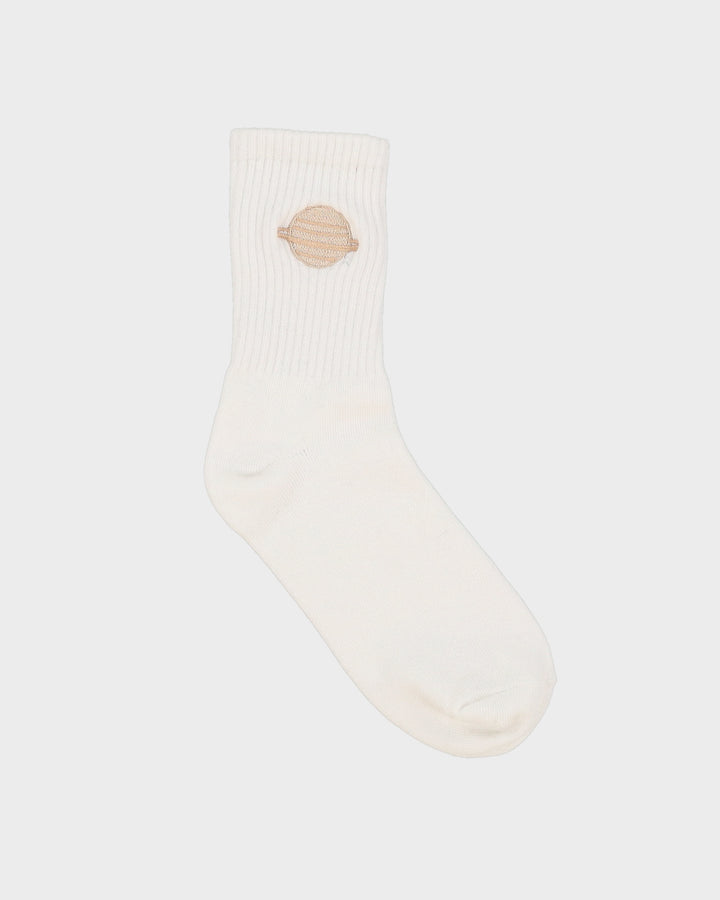 Saturn Embroidered White - Socks