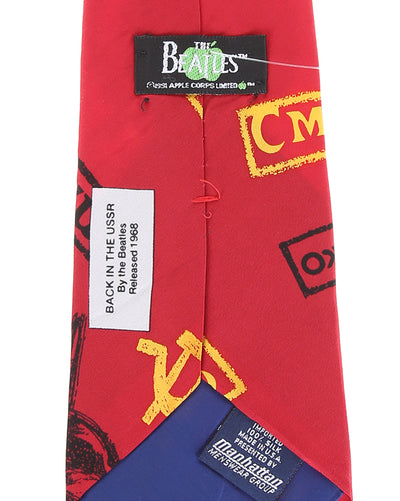 Red Silk Manhattan Beatles Back in the USSR Tie