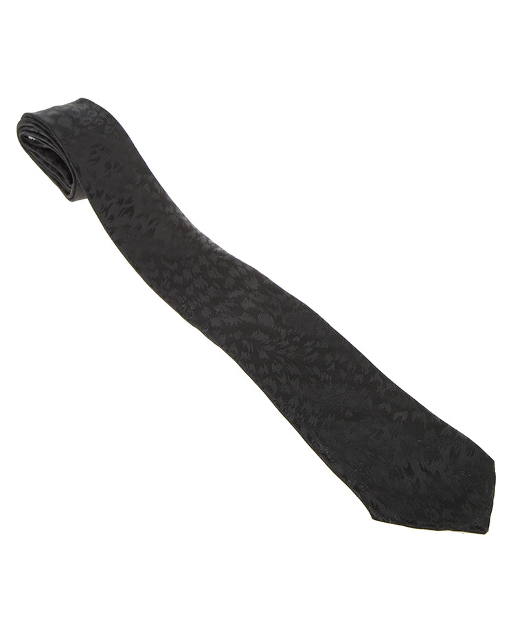 Vintage 1960s Saint Pierre Black Silk Tie