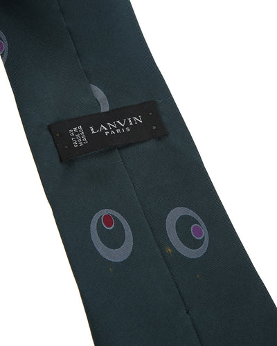 Vintage Lanvin circle print silk tie