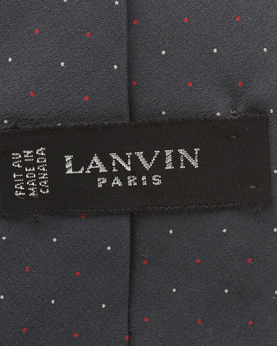 Vintage Lanvin micro dot pattern silk tie