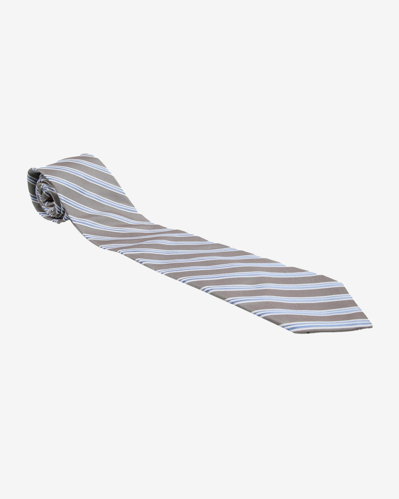 Chaps Grey / Blue Patterned Silk Tie