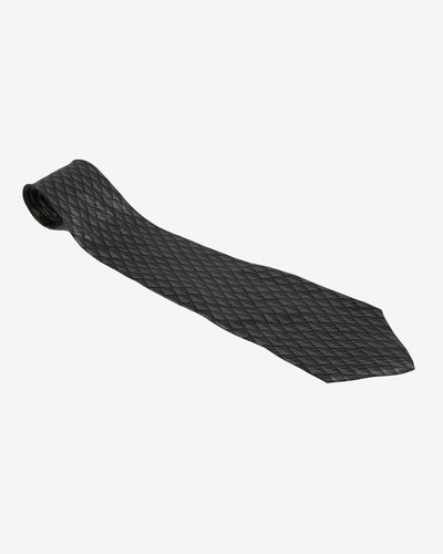 DKNY Repeat Pattern Black / Brown Silk Tie