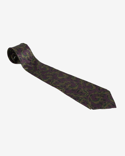 Pierre Cardin Purple Floral Repeat Pattern Silk Tie