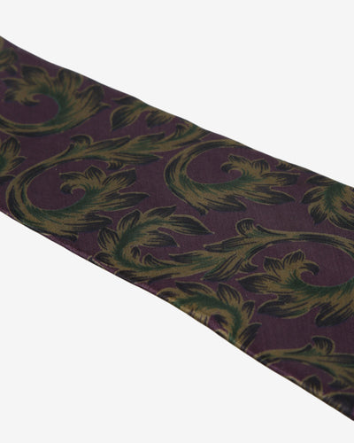Pierre Cardin Purple Floral Repeat Pattern Silk Tie