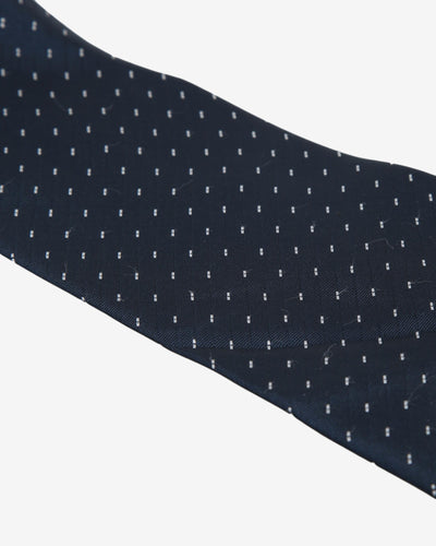 Hugo Boss Navy All Overt Pattern Silk Tie