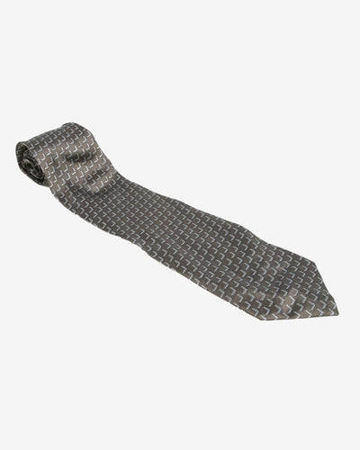 Emporio Armani Brown / White Patterned Tie