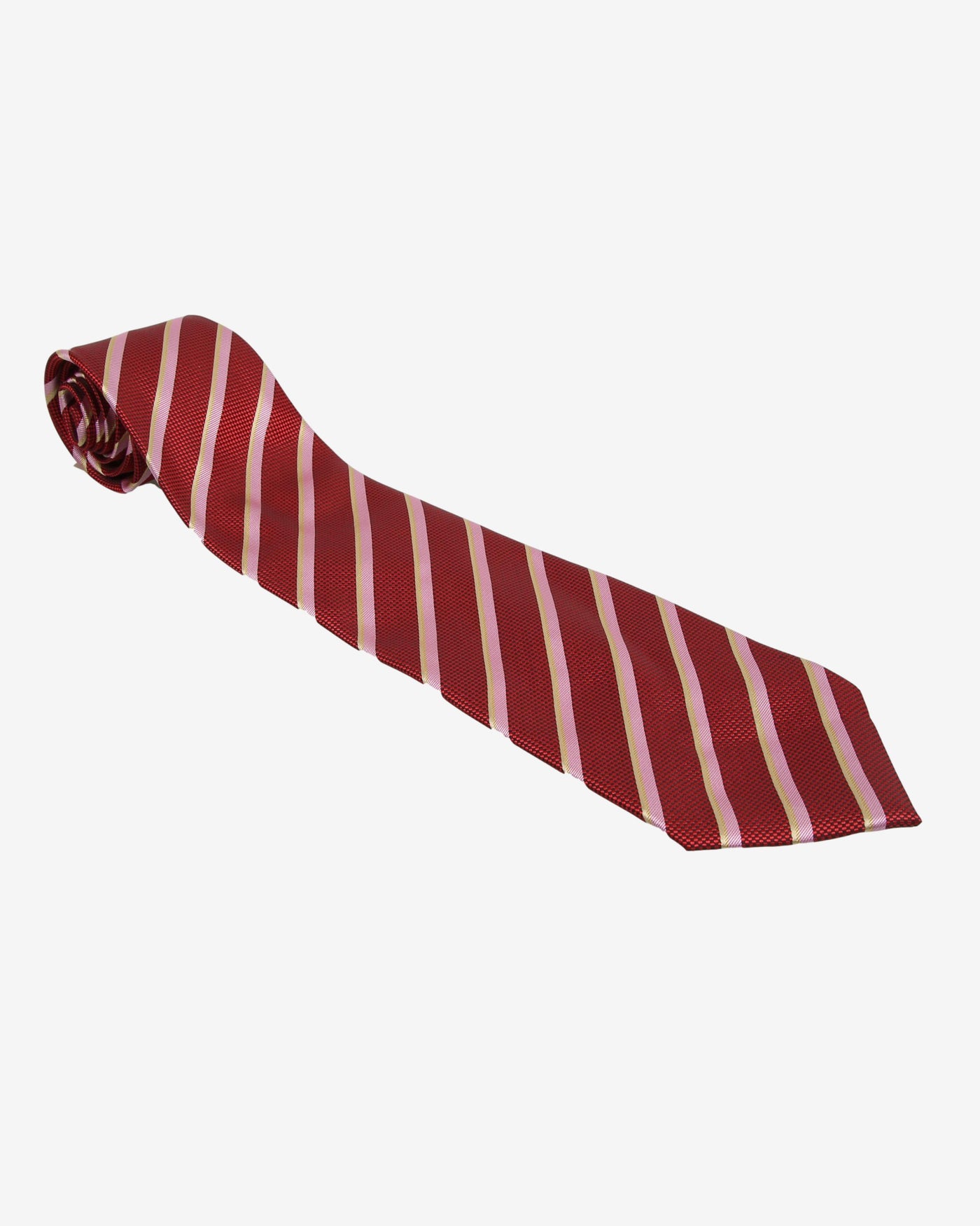 Armani Red / Gold Stripe Patterned Tie