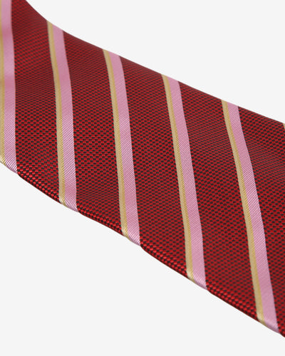 Armani Red / Gold Stripe Patterned Tie