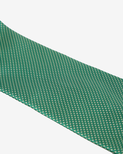 Ermenegildo Zegna Green Patterned Silk Tie