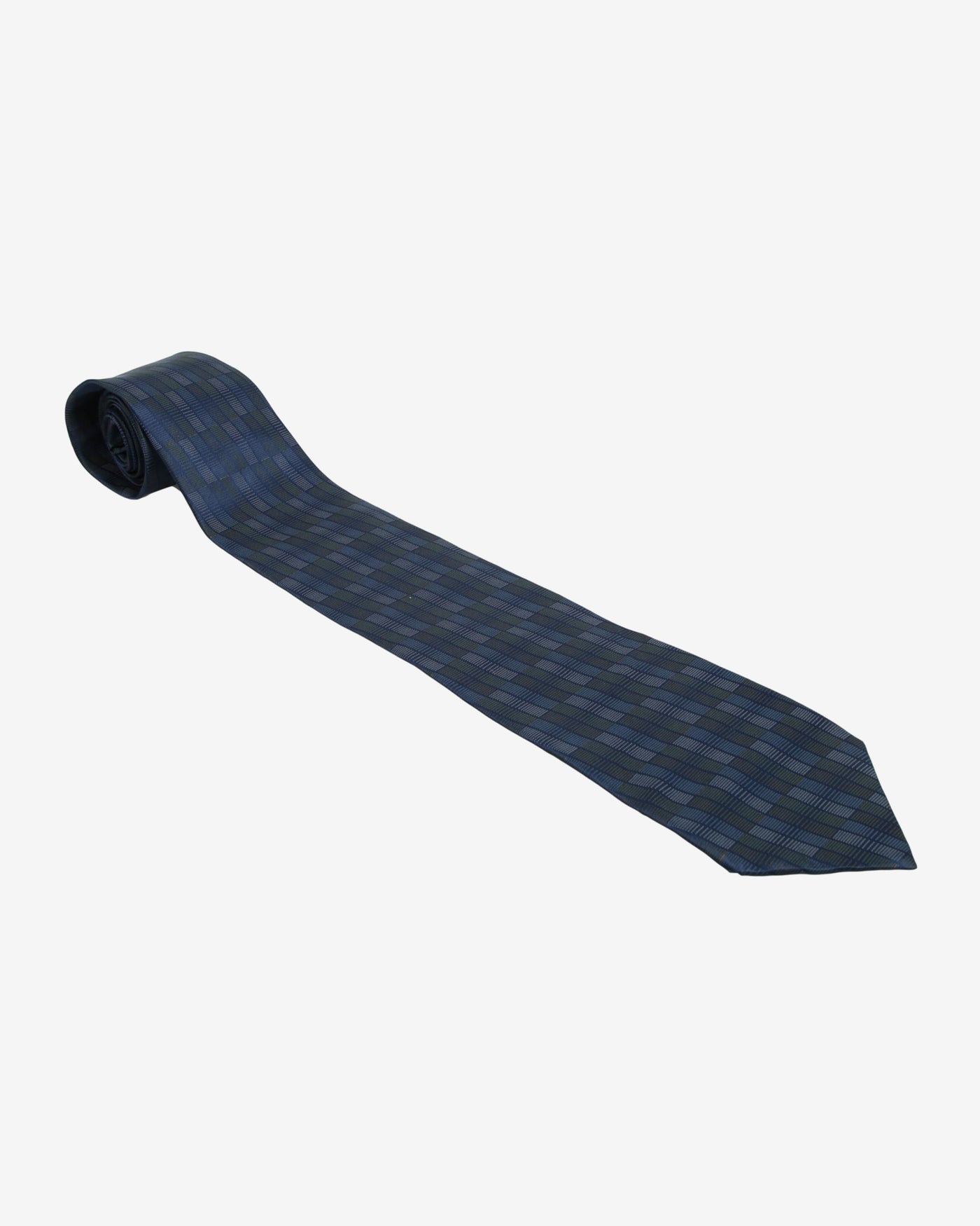 DKNY Blue / Navy Patterned Silk Tie