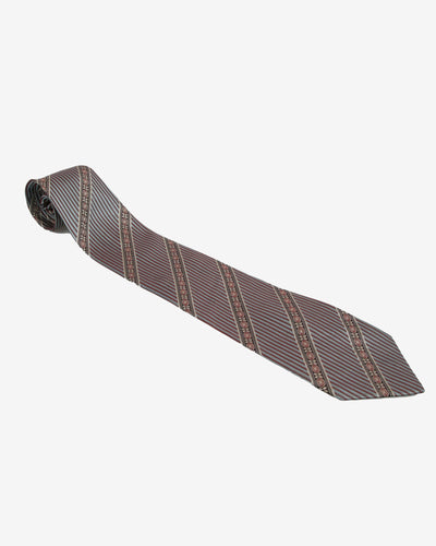 Vintage Aquascutum Baby Blue / Brown Pinstripe Tie