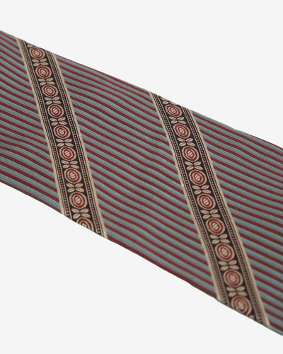 Vintage Aquascutum Baby Blue / Brown Pinstripe Tie