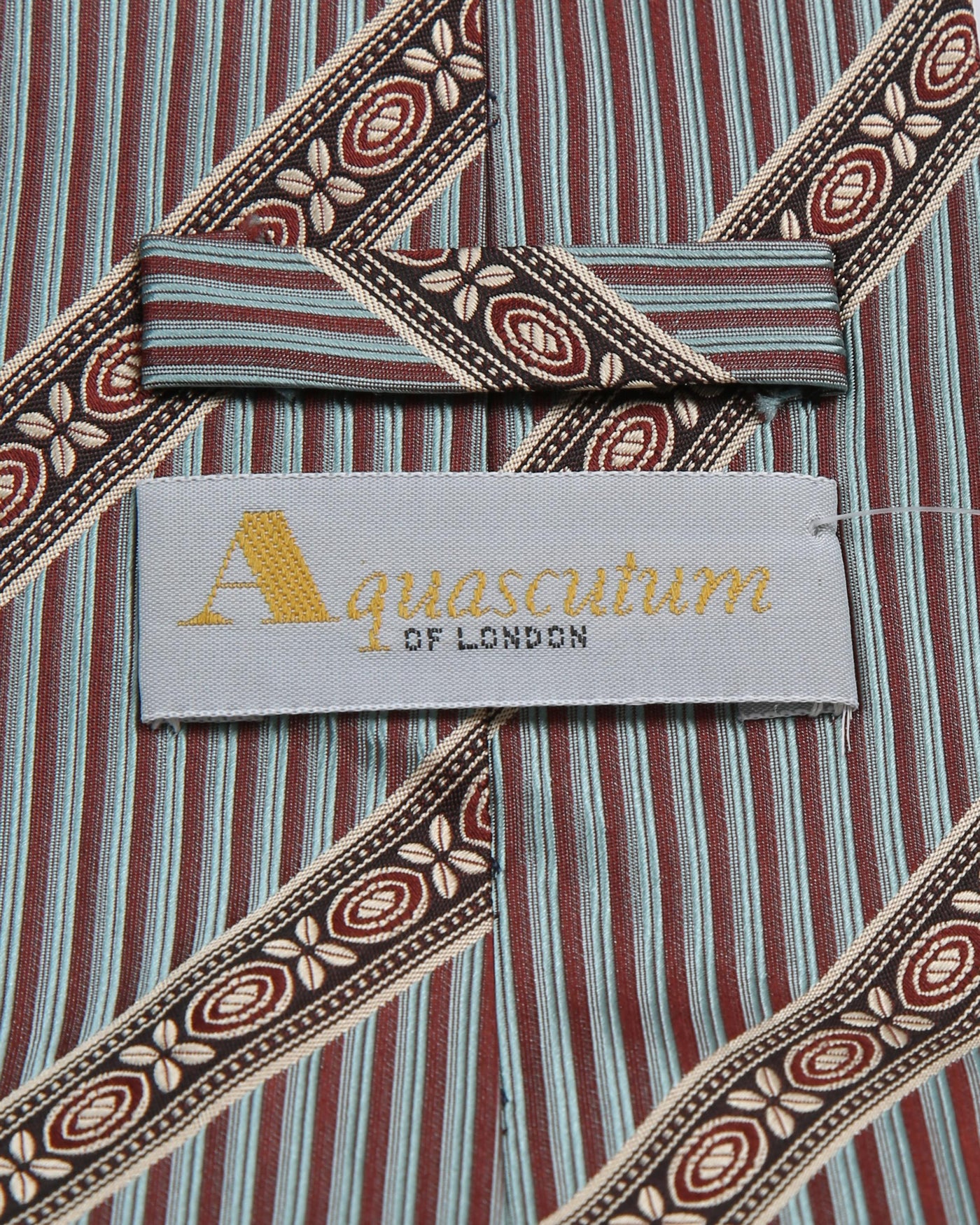 Vintage Aquascutum Baby Blue / Brown Pinstripe Tie
