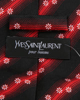 Vintage Yves Saint Laurent Black / Red Floral Tie