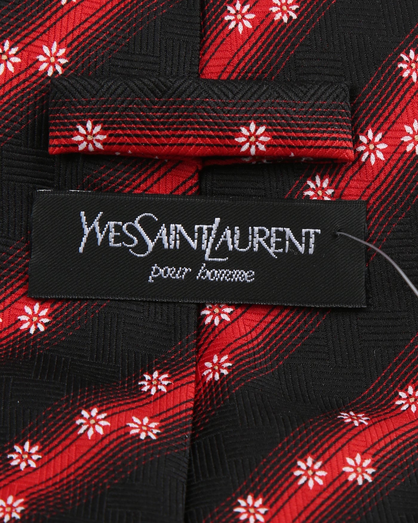 Vintage Yves Saint Laurent Black / Red Floral Tie