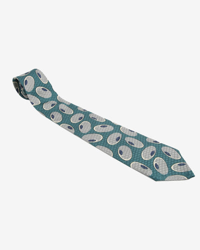 Vintage Oscar De La Renta Green Patterned Tie