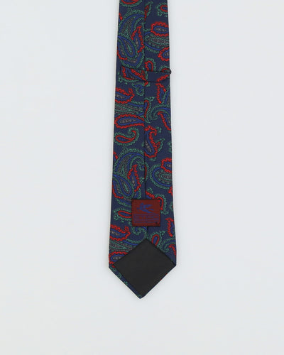 Vintage 90s Etro Navy Paisley Tie