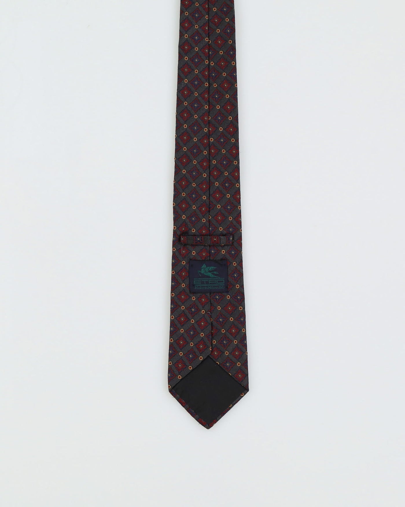 Vintage 90s Etro Grey Patterned Tie