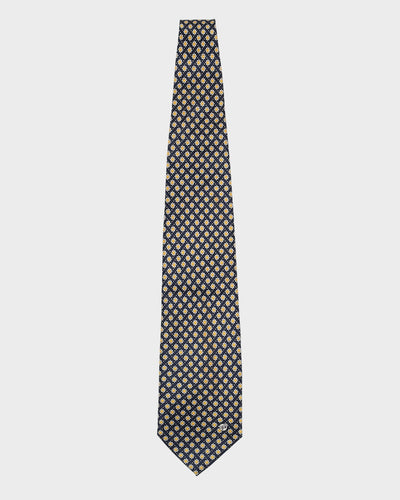 Vintage 90s Versace Classic Navy Patterned Tie