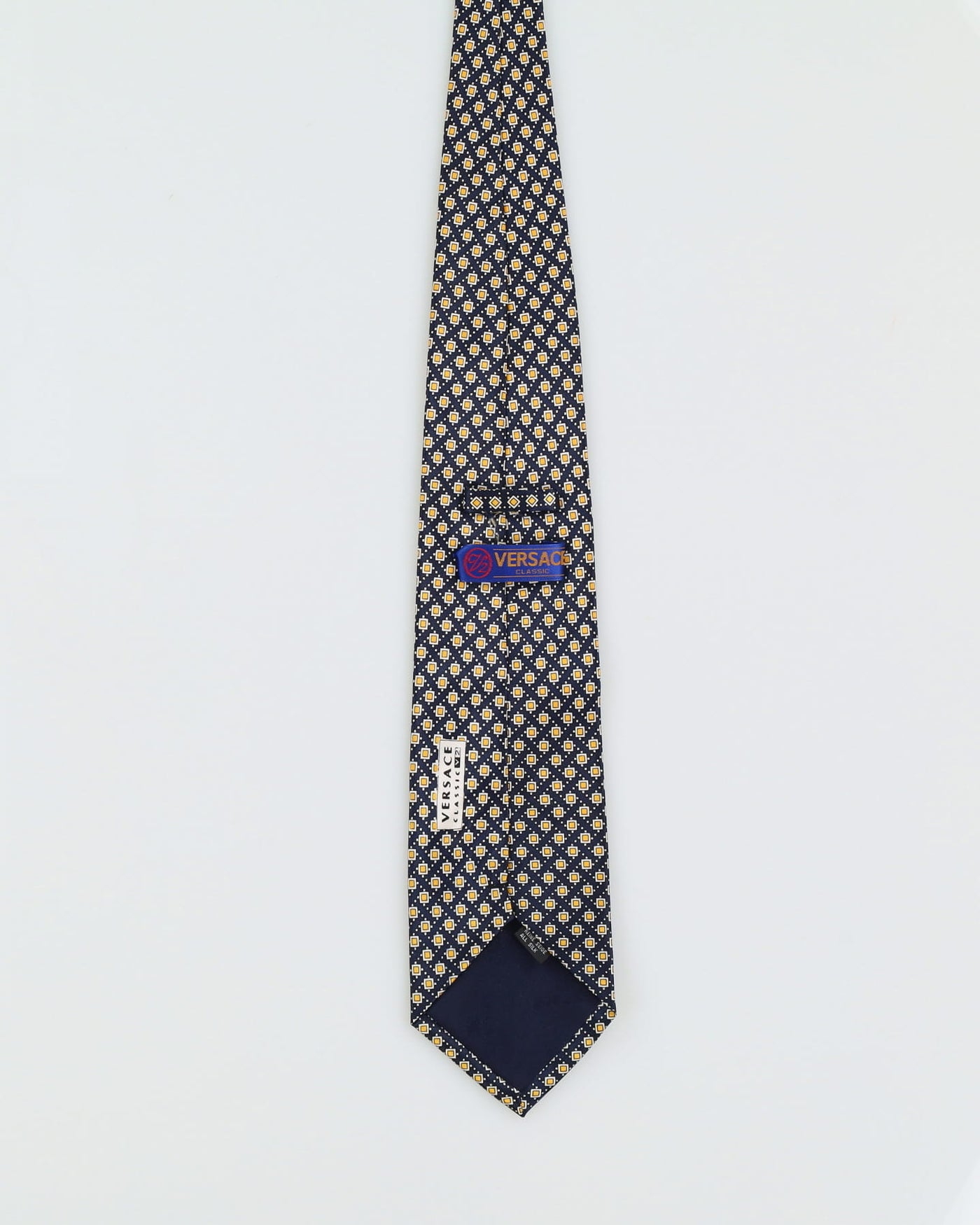 Vintage 90s Versace Classic Navy Patterned Tie