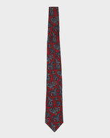 Christian Dior Red Paisley Patterned Silk Tie