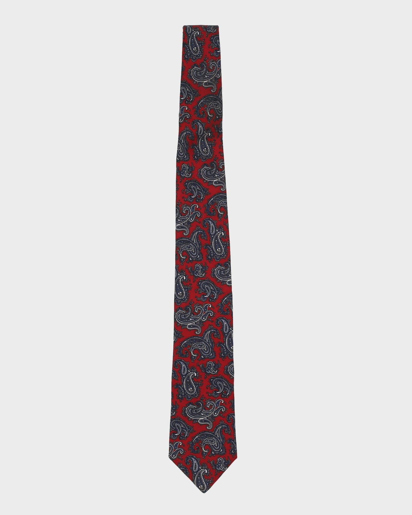 Christian Dior Red Paisley Patterned Silk Tie