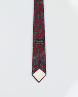 Christian Dior Red Paisley Patterned Silk Tie