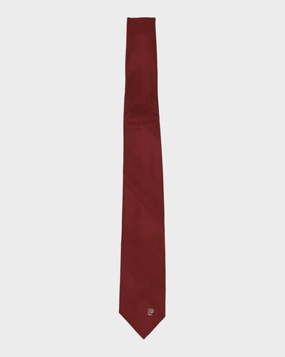 Vintage 90s Pierre Cardin Burgundy Silk Tie