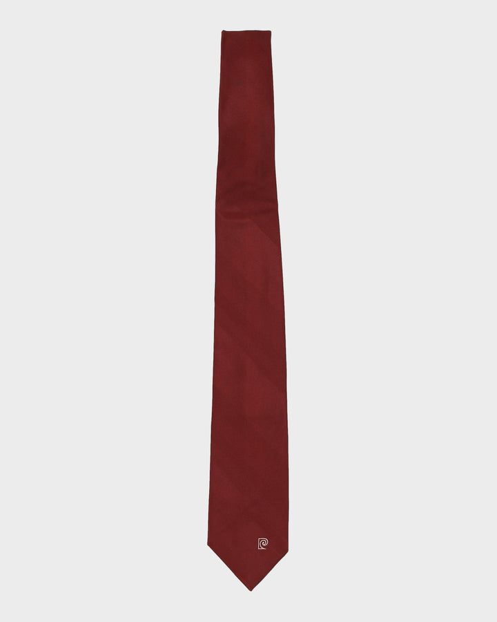 Vintage 90s Pierre Cardin Burgundy Silk Tie
