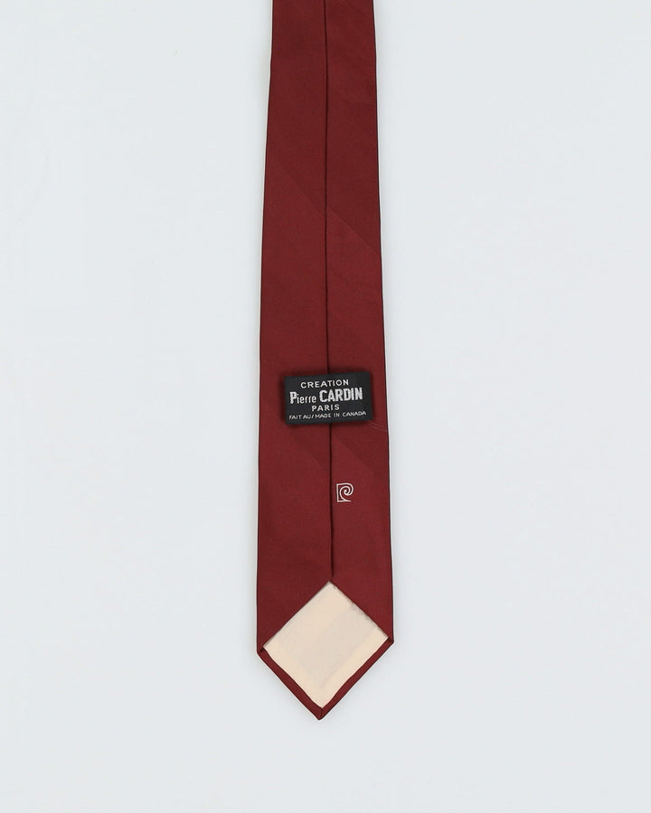 Vintage 90s Pierre Cardin Burgundy Silk Tie