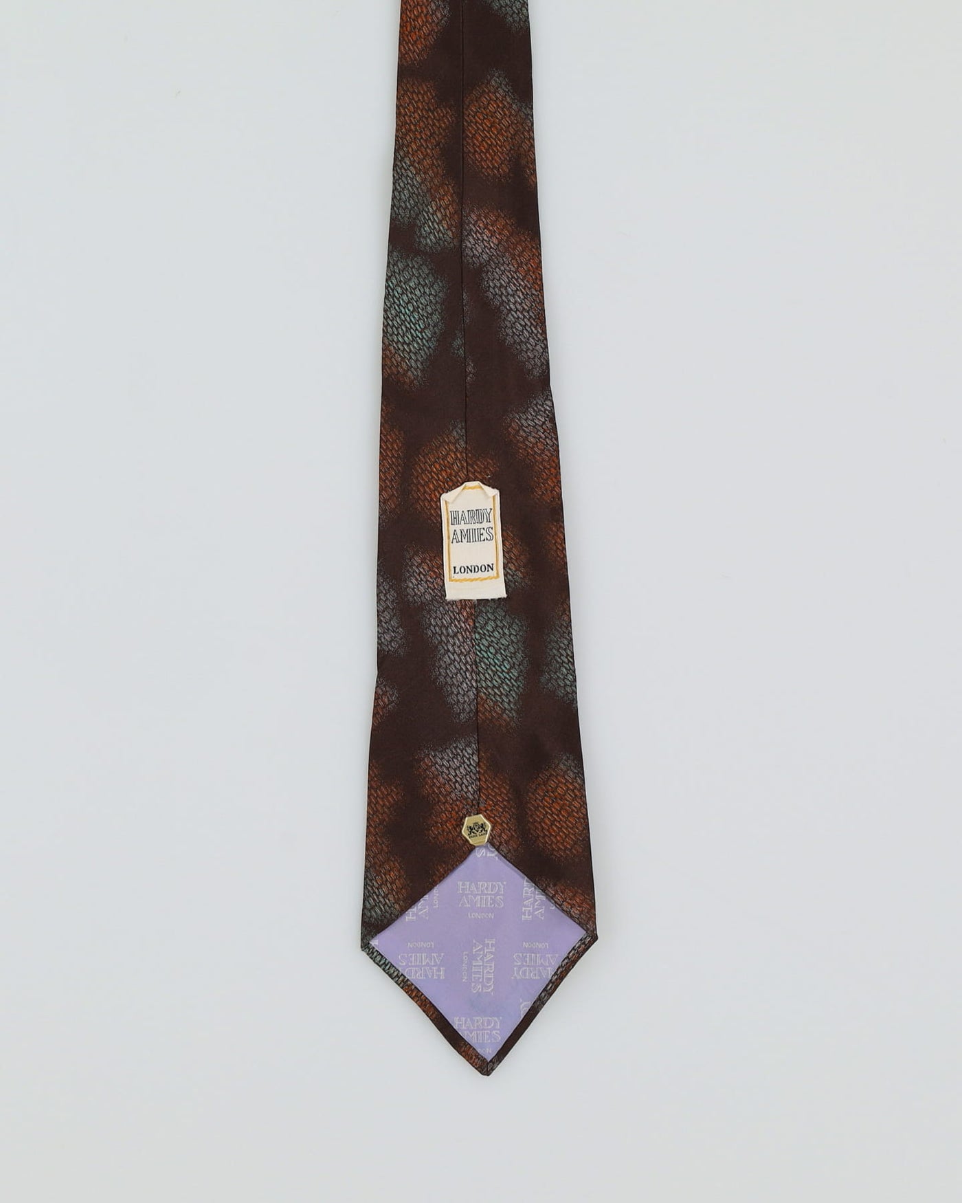 Hardy Amies Brown Patterned Silk Tie
