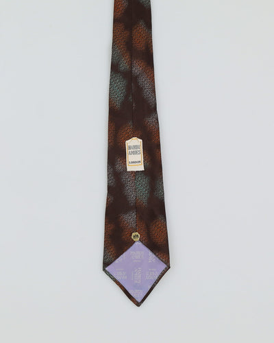 Hardy Amies Brown Patterned Silk Tie