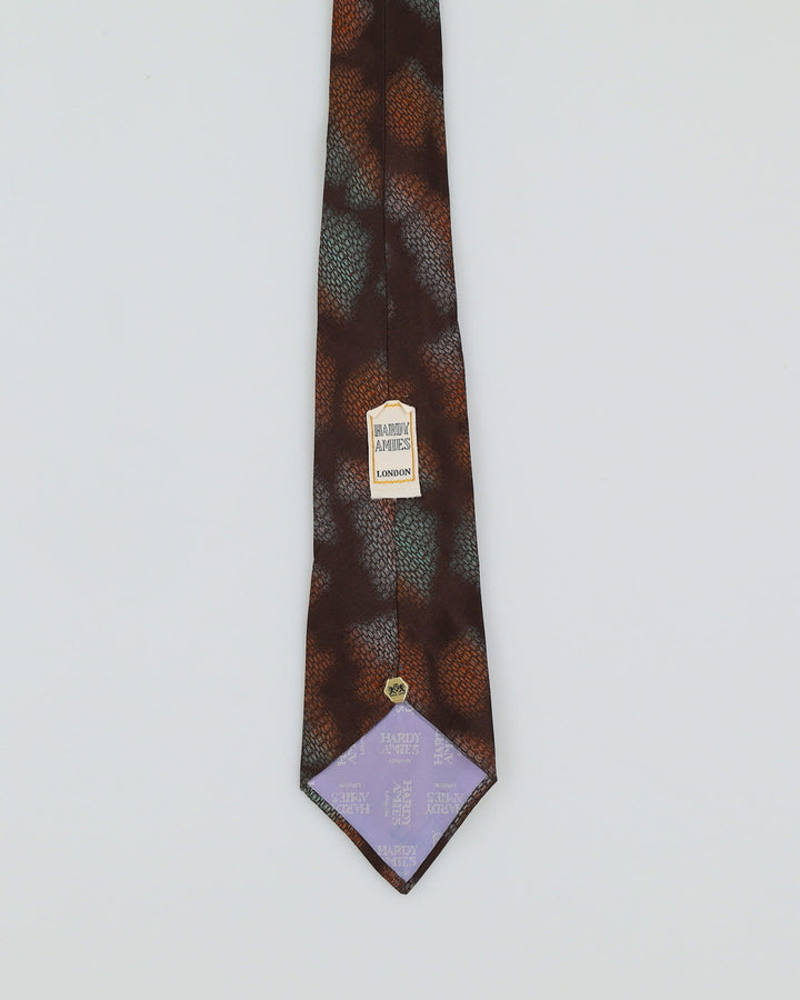 Hardy Amies Brown Patterned Silk Tie