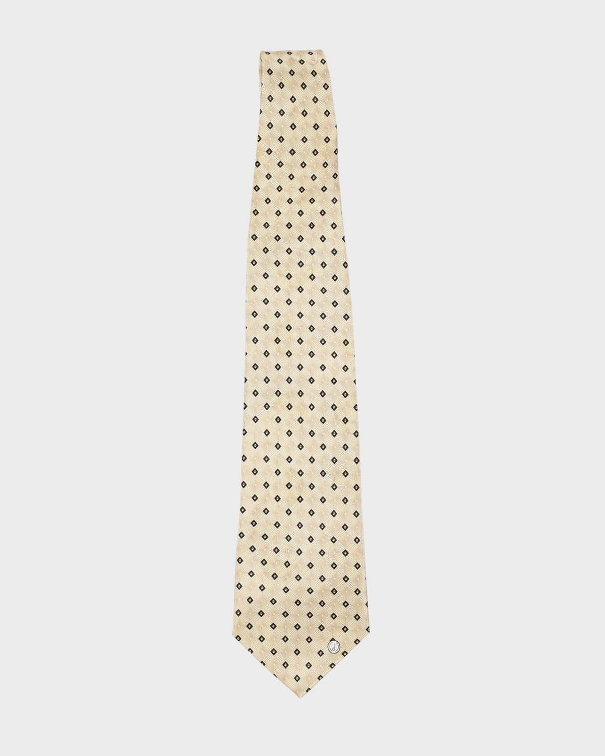 Vintage 90s Dunhill Yellow Patterned Silk Tie