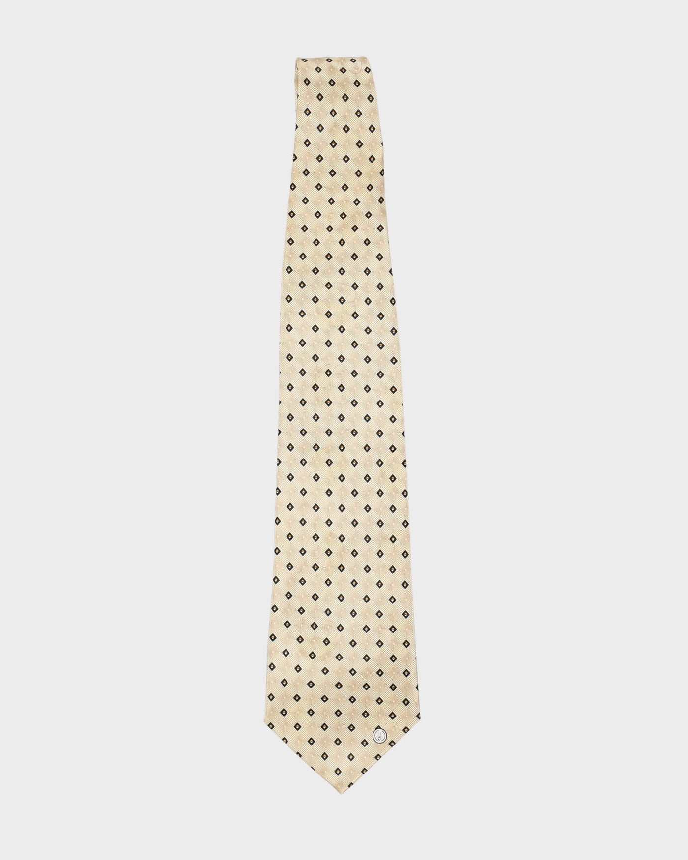 Vintage 90s Dunhill Yellow Patterned Silk Tie