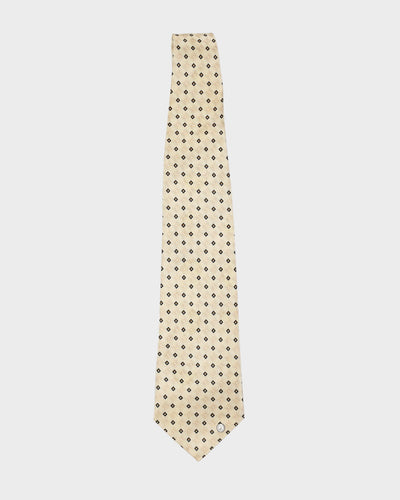 Vintage 90s Dunhill Yellow Patterned Silk Tie
