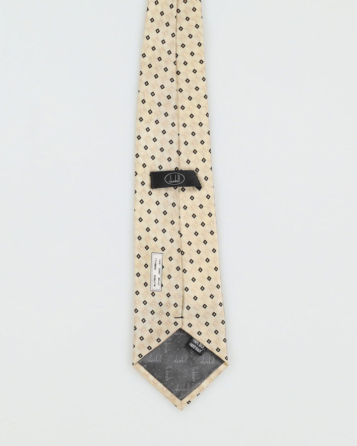 Vintage 90s Dunhill Yellow Patterned Silk Tie