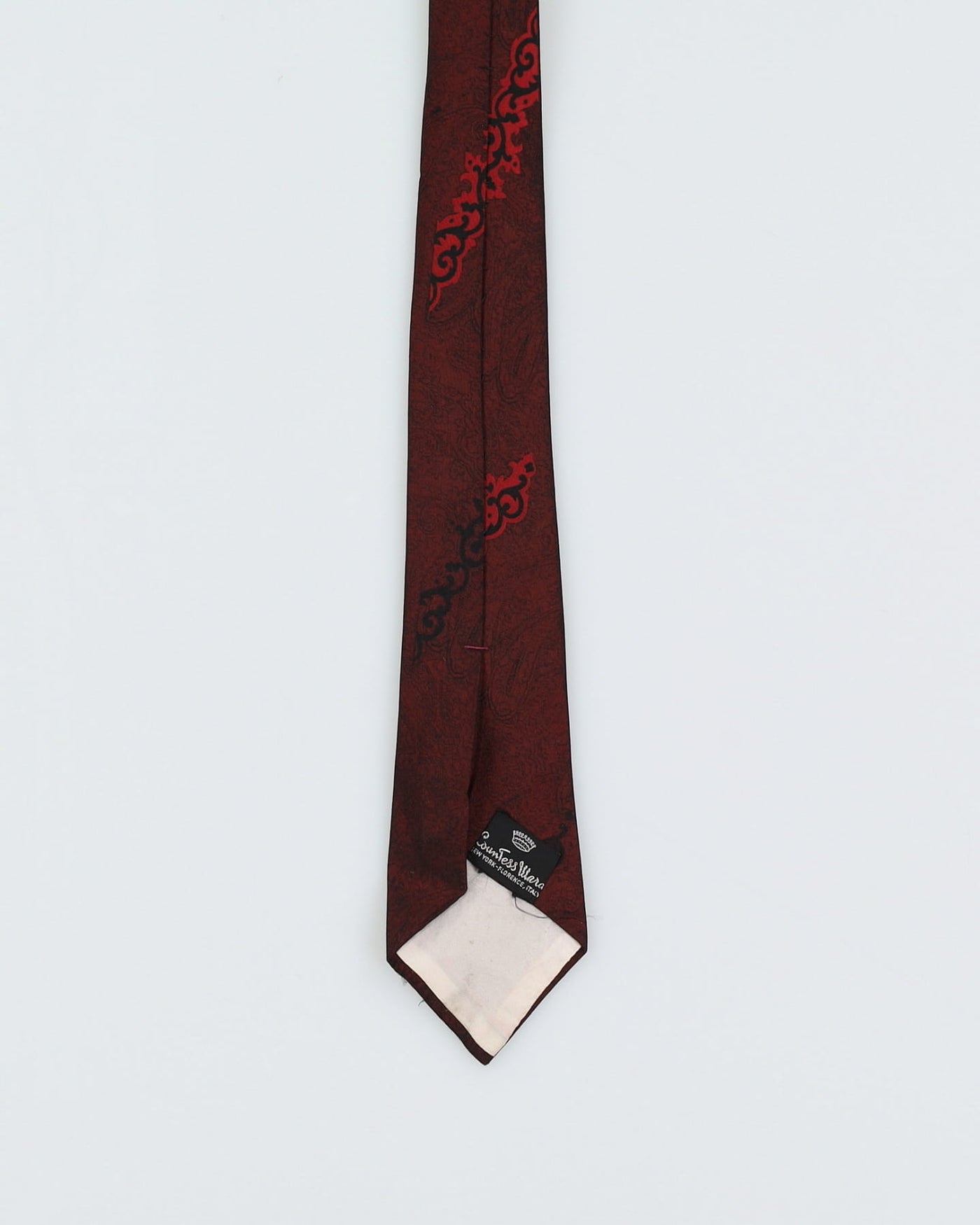 Vintage 60s Dark Red Patterned Tie