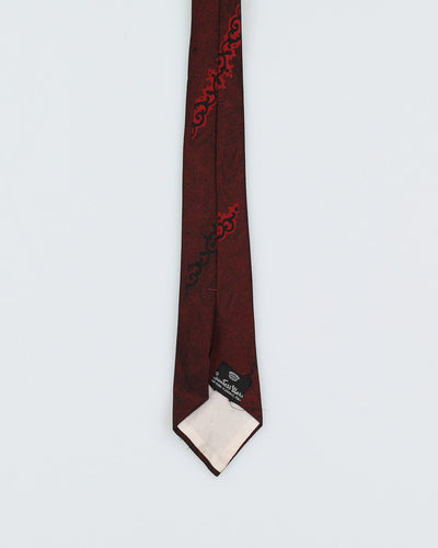 Vintage 60s Dark Red Patterned Tie