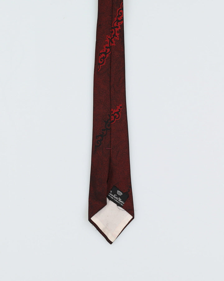 Vintage 60s Dark Red Patterned Tie